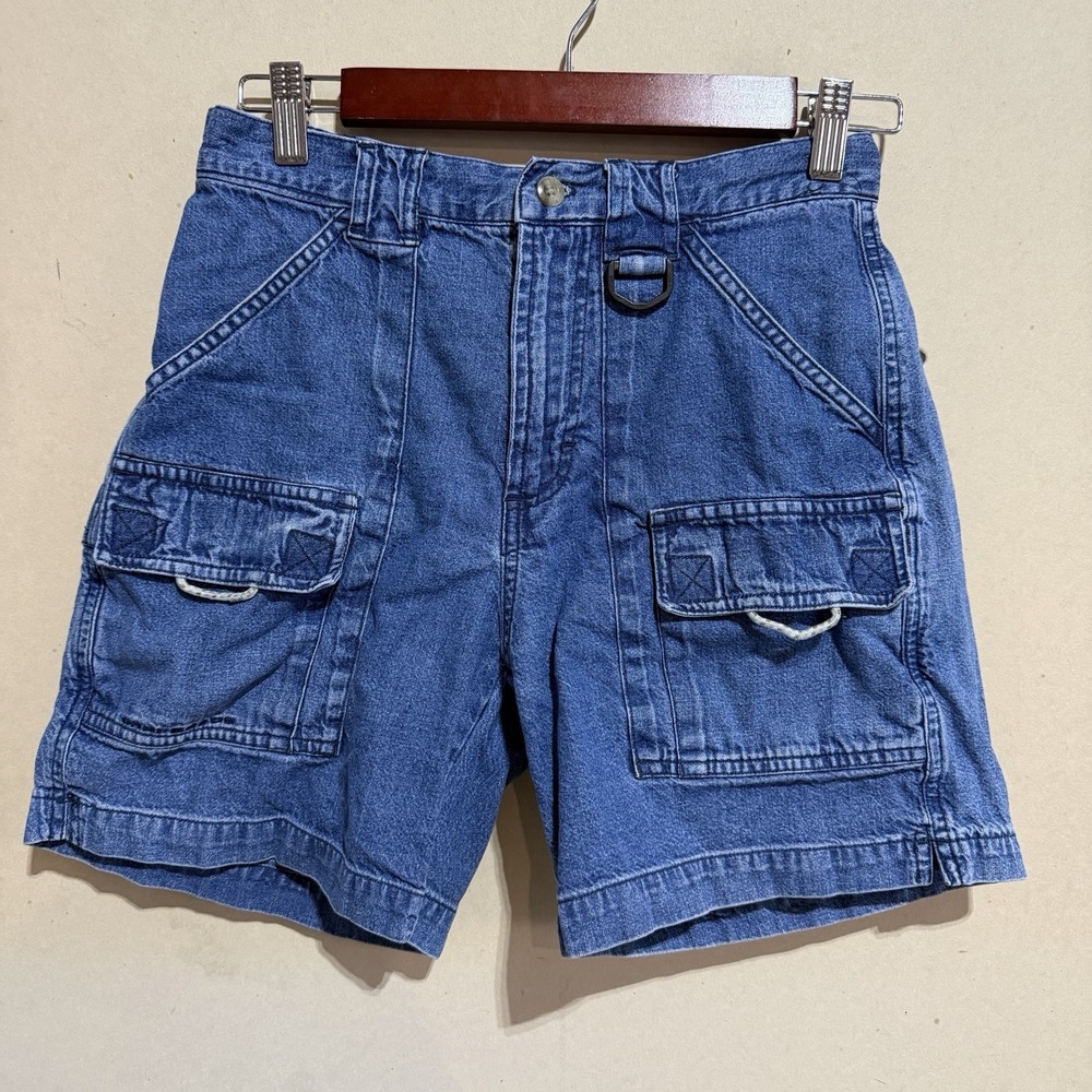 Vintage Columbia PFG Denim Cargo Shorts Gorpcore Jorts Sz S/XS